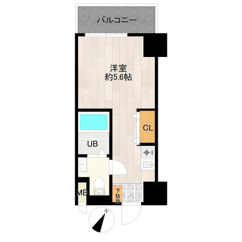 パティオ京橋(ワンルーム/3階)の間取り写真