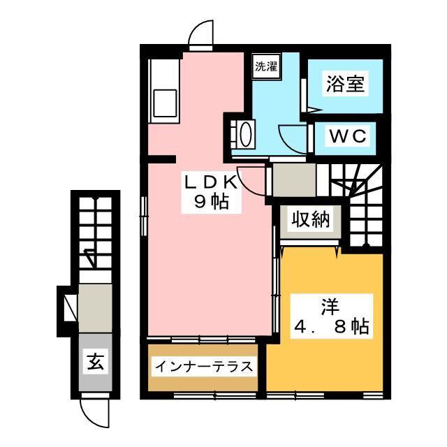 WARM(1LDK/2階)の間取り写真