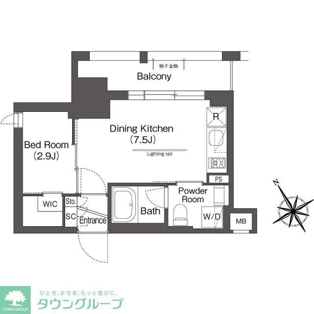 BLUROCK後楽園(1DK/3階)の間取り写真