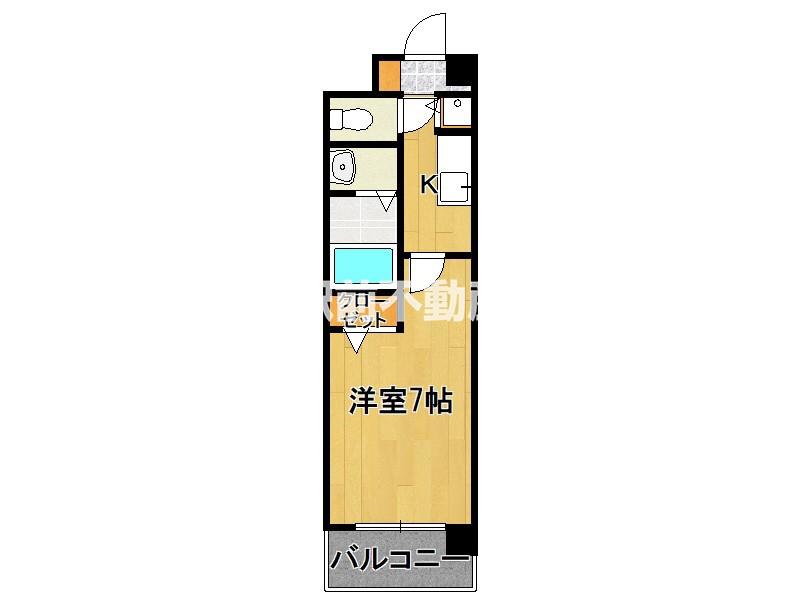 ウインビー小田部(1K/3階)の間取り写真