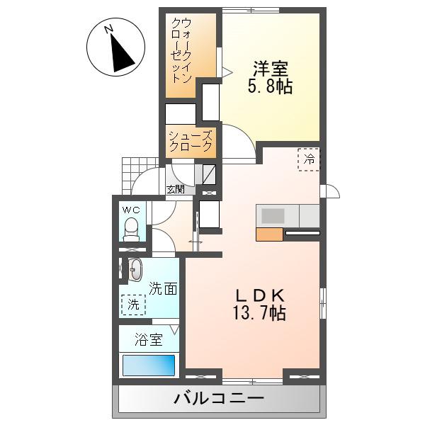 セレスティア野田II(1LDK/3階)の間取り写真