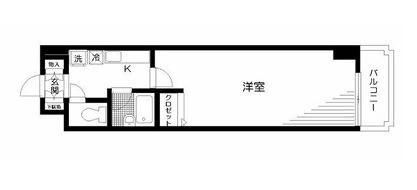グレース東神田(1K/9階)の間取り写真