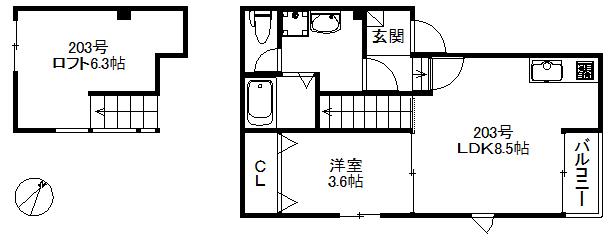 GRAND PLACE大橋 604(1LDK/2階)の間取り写真