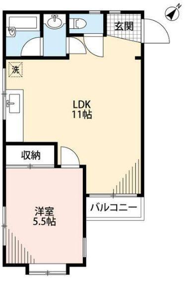 ロワール栗木台(1LDK/3階)の間取り写真