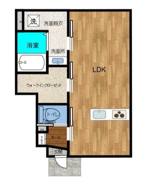 クレスト(ワンルーム/1階)の間取り写真
