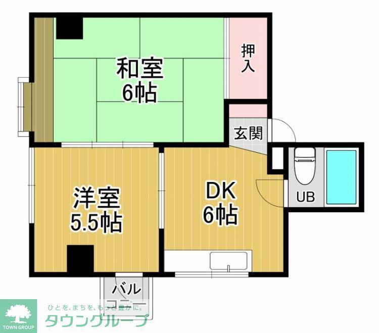 アフェールJ新小岩(2DK/4階)の間取り写真