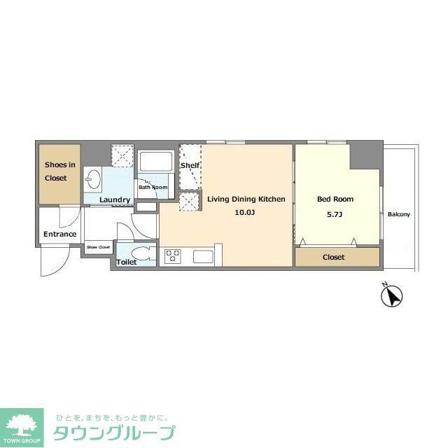LIBR GRANT羽田(1LDK/4階)の間取り写真