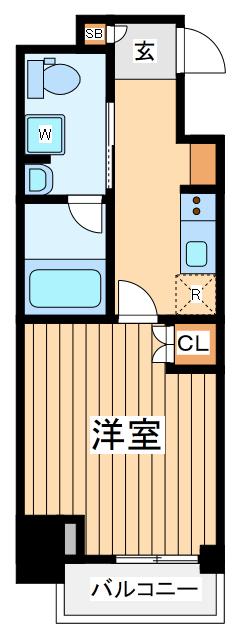 グランレーヴ横濱1(1K/4階)の間取り写真