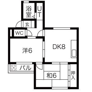 サンコールぜにがめ(2DK/2階)の間取り写真