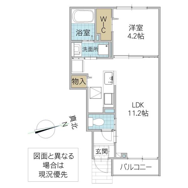ラフレシールII(1LDK/1階)の間取り写真
