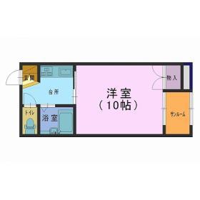 コーポセブン浜北(1K/1階)の間取り写真