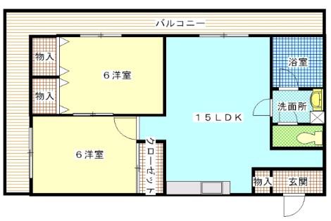公園通大須賀(2LDK/6階)の間取り写真