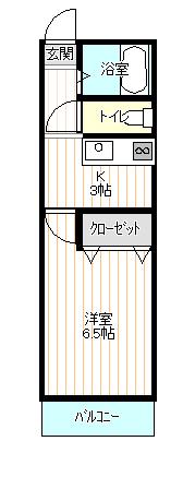 チェリーハイツ(1K/3階)の間取り写真