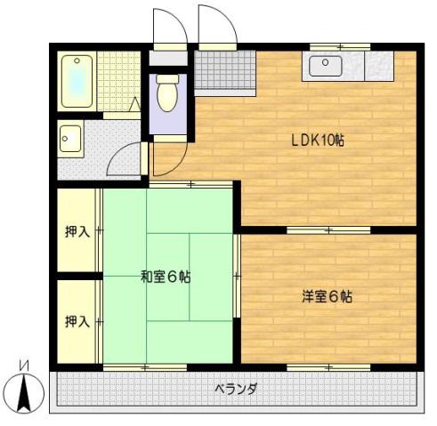 第2メゾンサイキ(2LDK/3階)の間取り写真