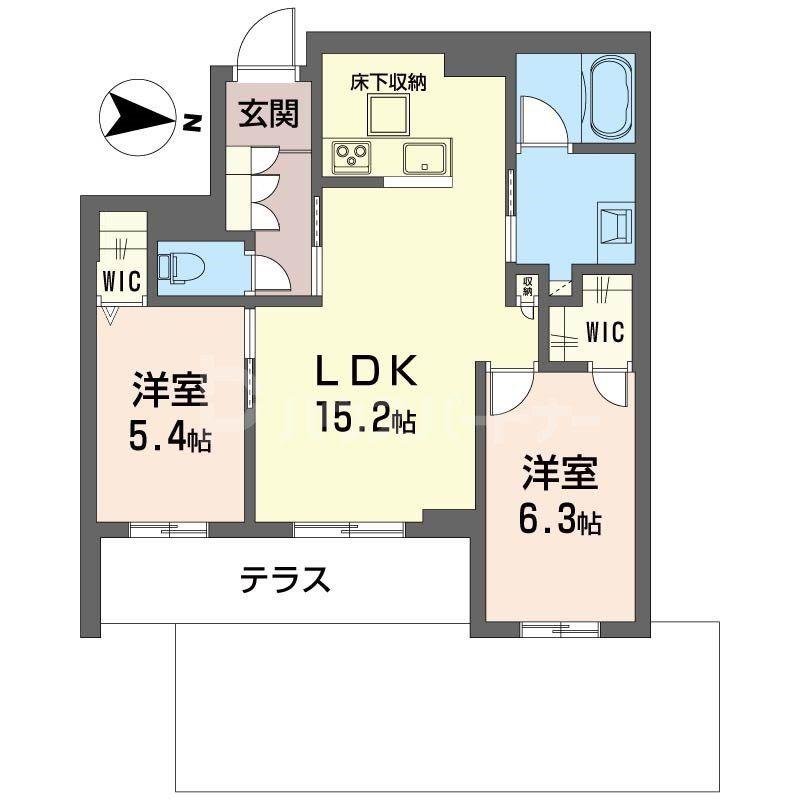 プラムテラス(2LDK/1階)の間取り写真
