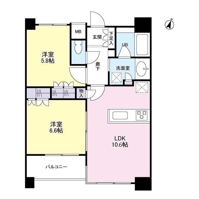 タワービューレジデンス吾妻橋(2LDK/9階)の間取り写真