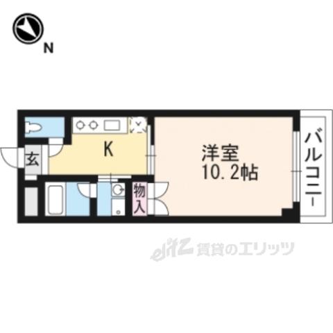 エリーフラッツ京町(1K/1階)の間取り写真