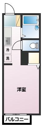末吉パークハイツ(ワンルーム/2階)の間取り写真