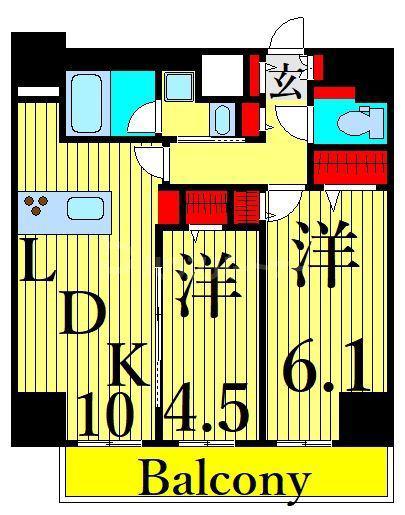 SAION町屋(2LDK/14階)の間取り写真