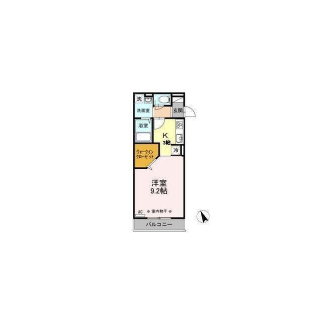 D-ROOM オリンポス(1K/3階)の間取り写真