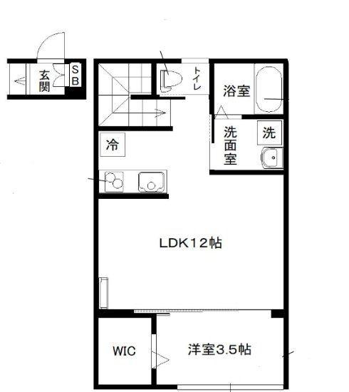 セレーノ(1LDK/2階)の間取り写真