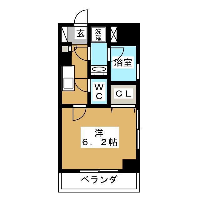 モンテ横浜(1K/6階)の間取り写真