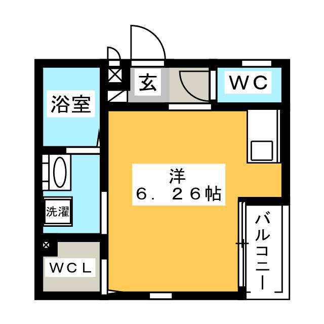 サニーサイド(ワンルーム/2階)の間取り写真