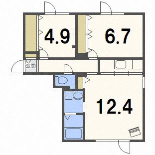 STAR ESTATE II(2LDK/4階)の間取り写真