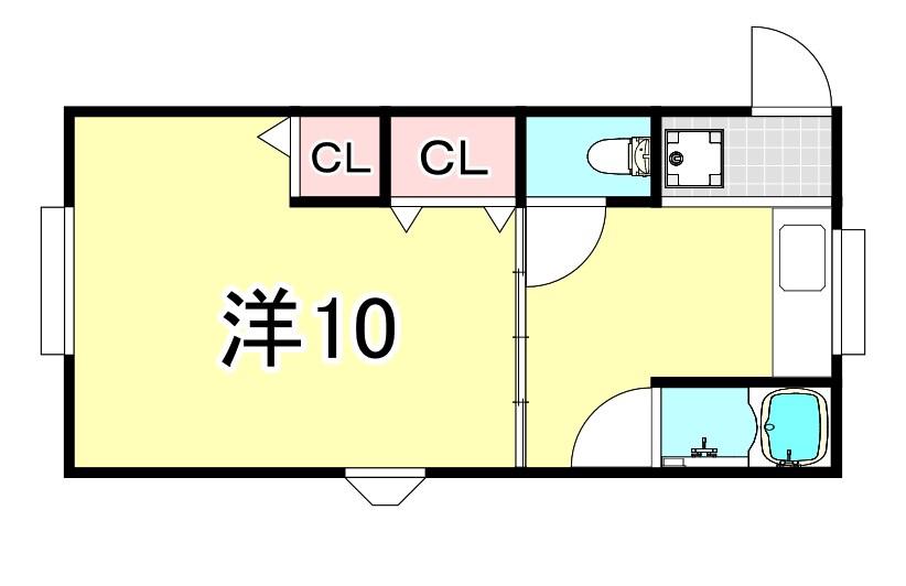 新光マンション(1K/3階)の間取り写真