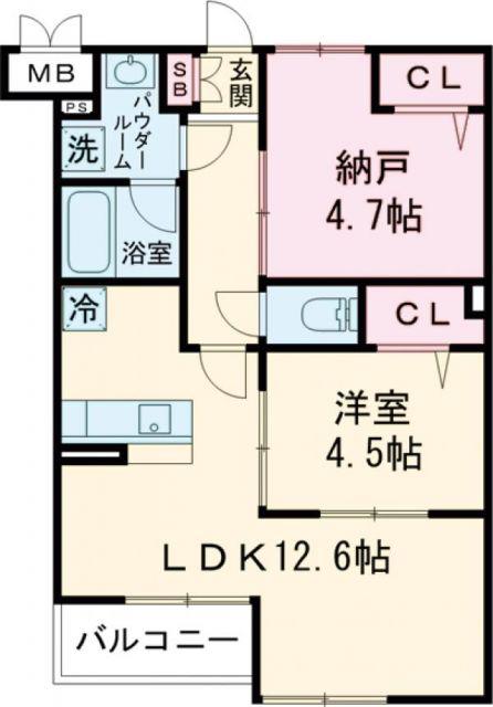 ビルトモア(1SLDK/3階)の間取り写真