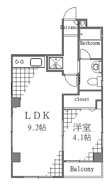 FELICIAS蔵前(1LDK/7階)の間取り写真