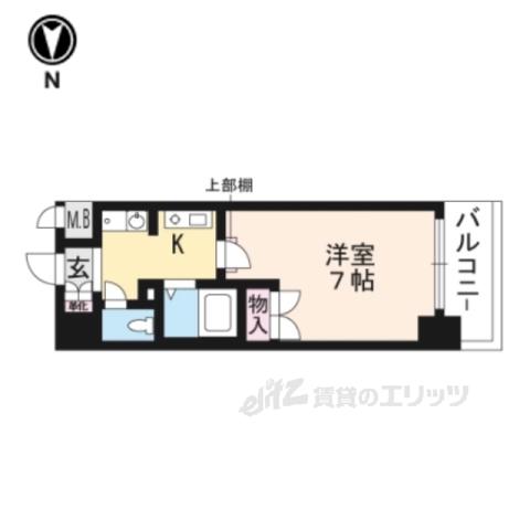 ベラジオ御所東(1K/10階)の間取り写真