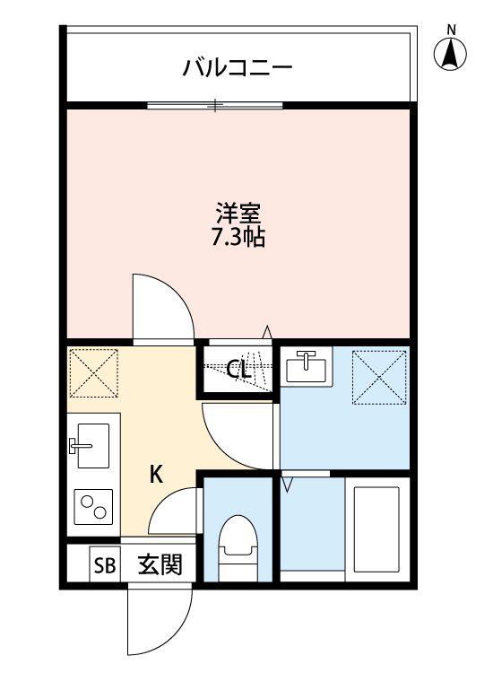TOCCO 赤塚(1K/1階)の間取り写真