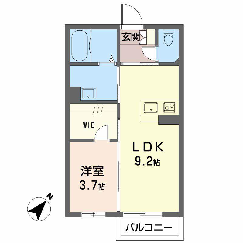 レユポルト(1LDK/1階)の間取り写真