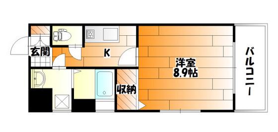 アイビースクエア寺町(1K/10階)の間取り写真