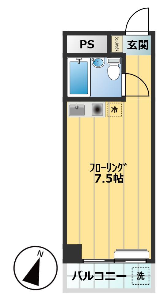 シャトレー渋谷(ワンルーム/2階)の間取り写真