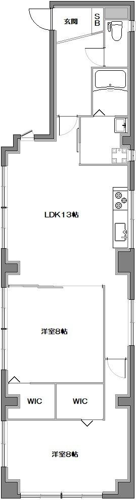 レイディアンス(2LDK/1階)の間取り写真