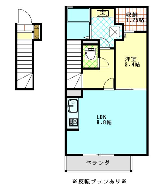 D-ROOMNANA(1LDK/2階)の間取り写真
