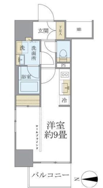 デュオフラッツ葛西(ワンルーム/2階)の間取り写真