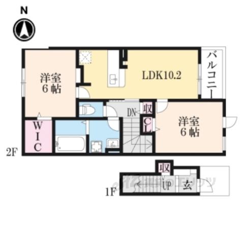 プレッソ橿原Ⅱ(2LDK/1階)の間取り写真