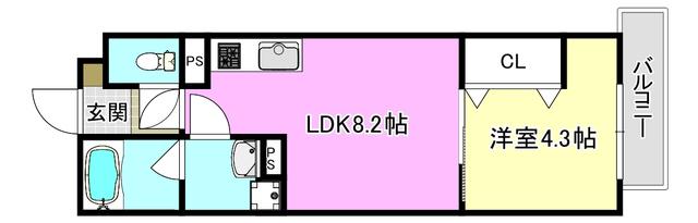 フォレ下穂積(1LDK/1階)の間取り写真
