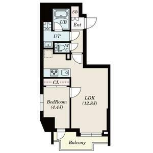 S-RESIDENCE新宿若松町(1LDK/4階)の間取り写真