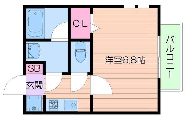 マメゾン阿倍野(1K/1階)の間取り写真