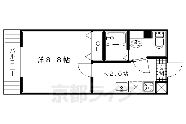 ルーミネス芦谷二番館(1K/1階)の間取り写真