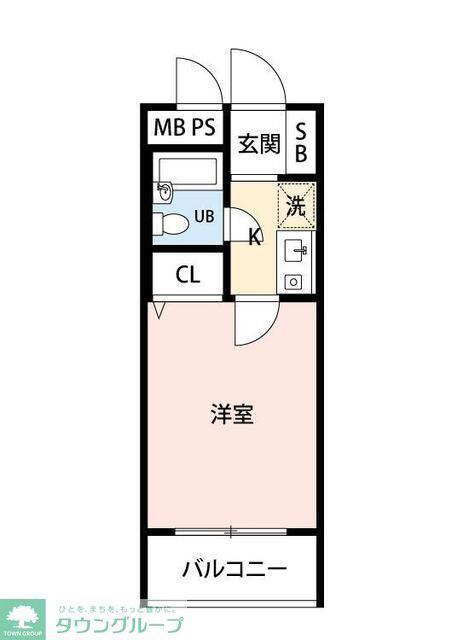 クレスト小杉(1K/4階)の間取り写真
