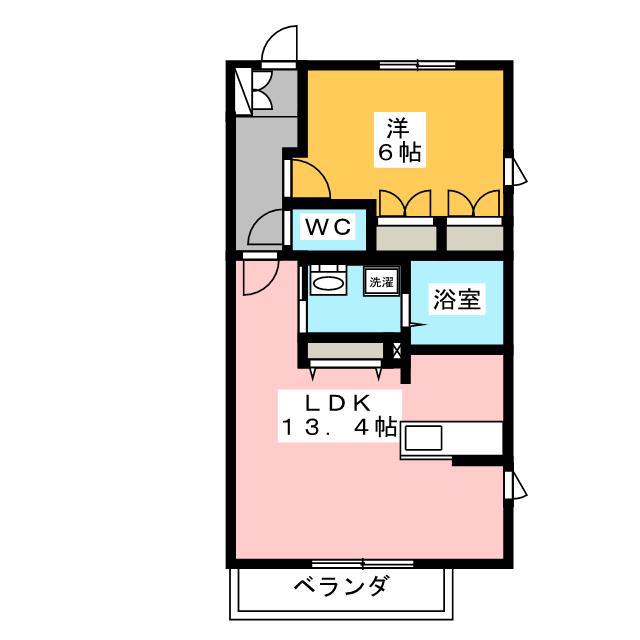 アカンサスIII(1LDK/1階)の間取り写真