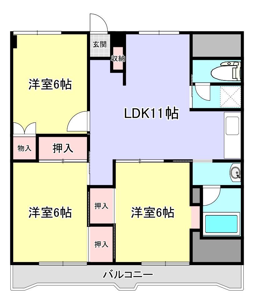 RCグランデ(3LDK/4階)の間取り写真