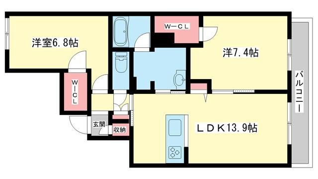 メゾン ソラリス(2LDK/2階)の間取り写真