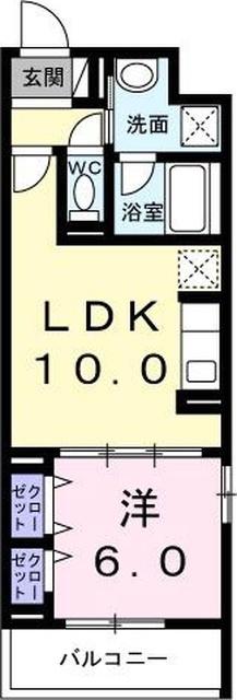 ラピスラズリ港北(1LDK/1階)の間取り写真