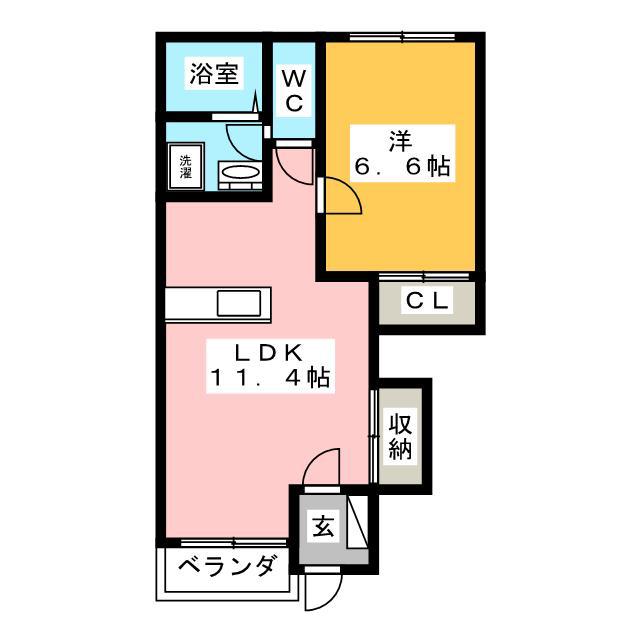 LUMINOUS GARDEN(1LDK/1階)の間取り写真